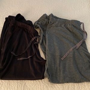 Women’s Comfortable Black and Gray Pajama Bottoms, Size XL